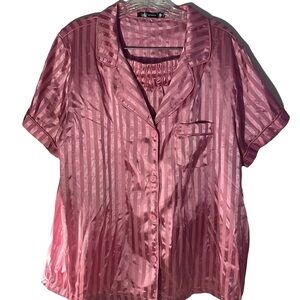 Tart intimates 2 piece pj sets Pink Striped feels like Satin(polyester) size L